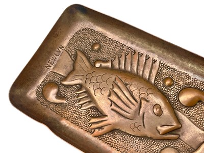 Lot 83 - A Newlyn copper pen tray.