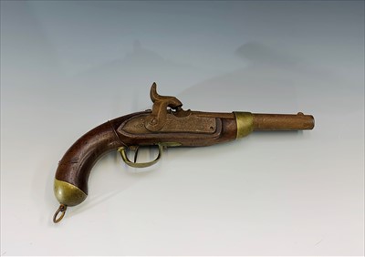 Lot 173 - A mid 19th century Belgian percussion pistol,...