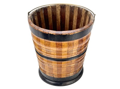 Lot 70 - A Dutch walnut and fruitwood peat bucket.