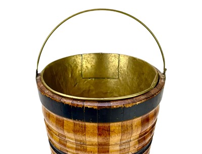 Lot 70 - A Dutch walnut and fruitwood peat bucket.