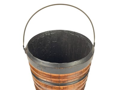 Lot 3 - Two 19th century Dutch fruitwood peat buckets.