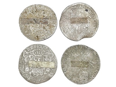 Lot 14 - SHIPWRECK COINS - A collection of four Spanish Netherlands 'horse and rider' silver ducaton coins.