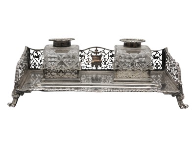 Lot 81 - A Victorian silver desk stand by William Hutton & Sons Ltd.