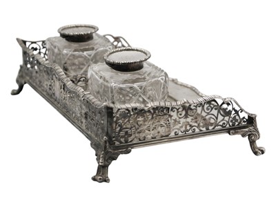 Lot 81 - A Victorian silver desk stand by William Hutton & Sons Ltd.