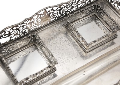Lot 81 - A Victorian silver desk stand by William Hutton & Sons Ltd.