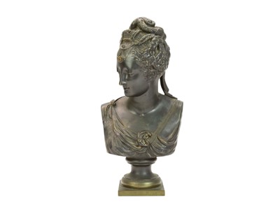 Lot 84 - A French bronze bust of Diane de Poitiers.