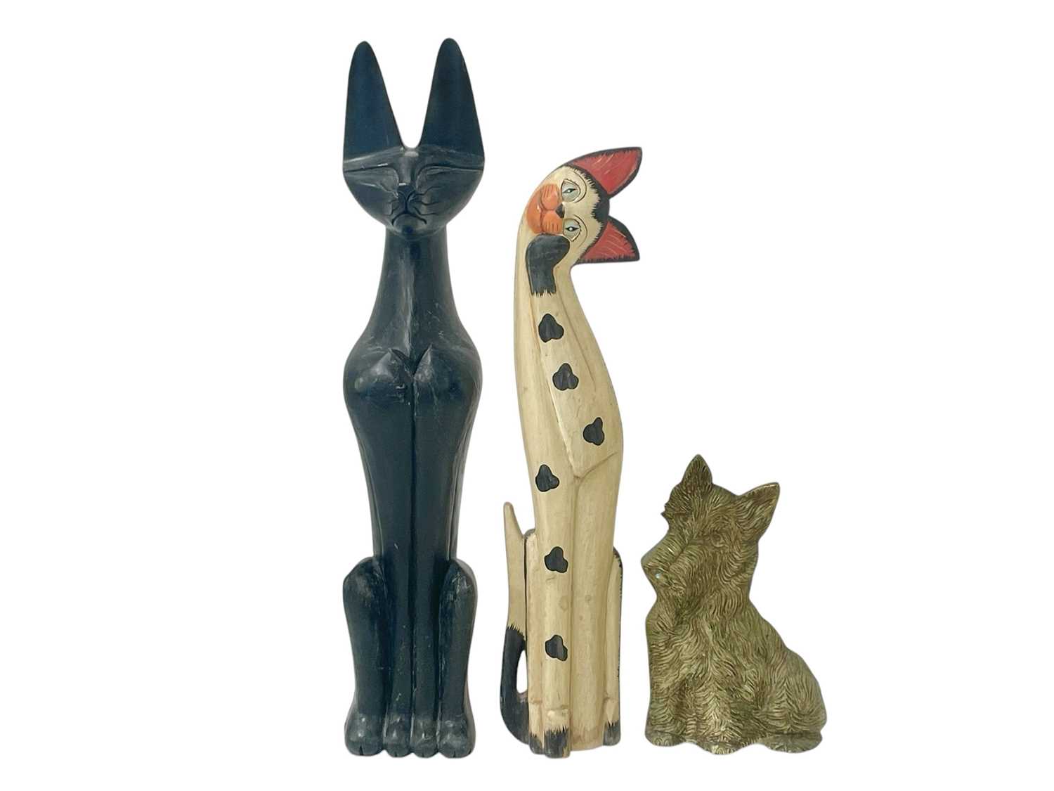 Lot 67 - A carved wood Egyptian-style cat.