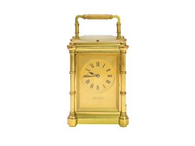 Lot 808 - A cased Leroy and Fils brass repeater carriage clock.
