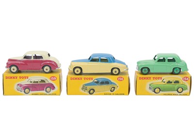 Lot 335 - Dinky British Saloons, boxed x 3.