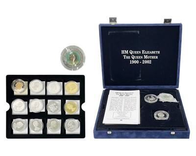 Lot 50 - Westminster Mint - HM Queen Elizabeth The Queen Mother 1900-2002 silver proof crown collection.