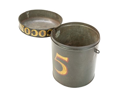 Lot 12 - A painted toleware tobaccanist's canister.