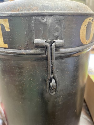 Lot 12 - A painted toleware tobaccanist's canister.