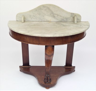 Lot 3431 - A Victorian mahogany bow front marble top...