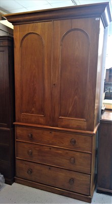 Lot 3434 - A Victorian linen press, with a pair of...
