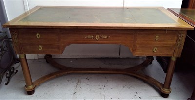 Lot 3444 - A French mahogany Empire-style desk, with gilt...