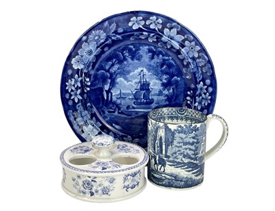 Lot 440 - A blue printed egg holder, circa 1835.