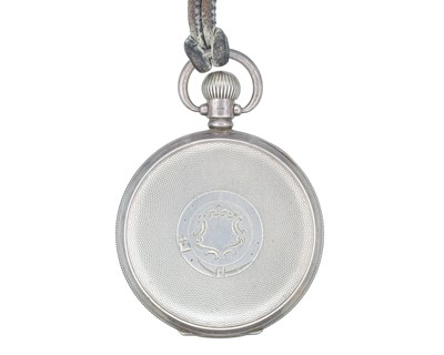 Lot 255 - J.W. BENSON - A silver-cased keyless wind lever pocket watch.