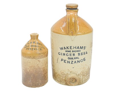 Lot 163 - Local interest - Two Penzance stoneware flagons.