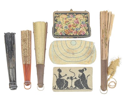 Lot 363A - Fans and handbags.
