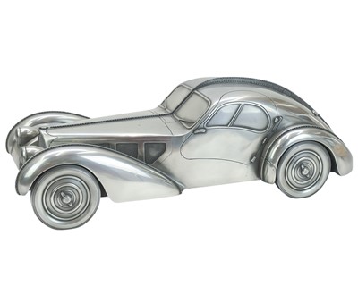 Lot 183 - A Compulsion Gallery pewter and composition sculpture of a Bugatti Type 57SC Atlantic.