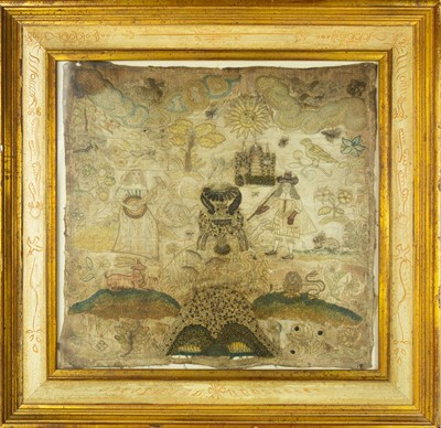Lot 335 - A 17th century English stumpwork panel.