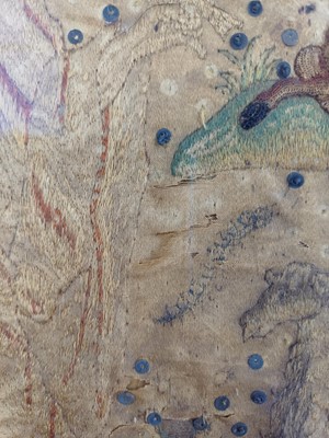 Lot 335 - A 17th century English stumpwork panel.