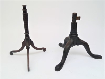 Lot 3440 - A Georgian mahogany tripod table base and a...