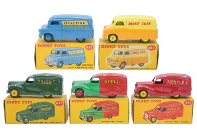 Lot 383 - Dinky Commercial Vans in boxes x 5.