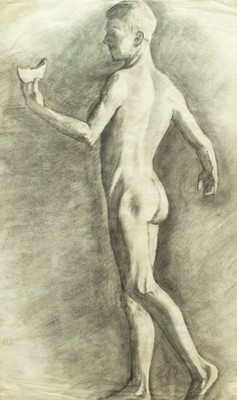 Lot 36 - Male Nude Holding a Stylized Model Boat