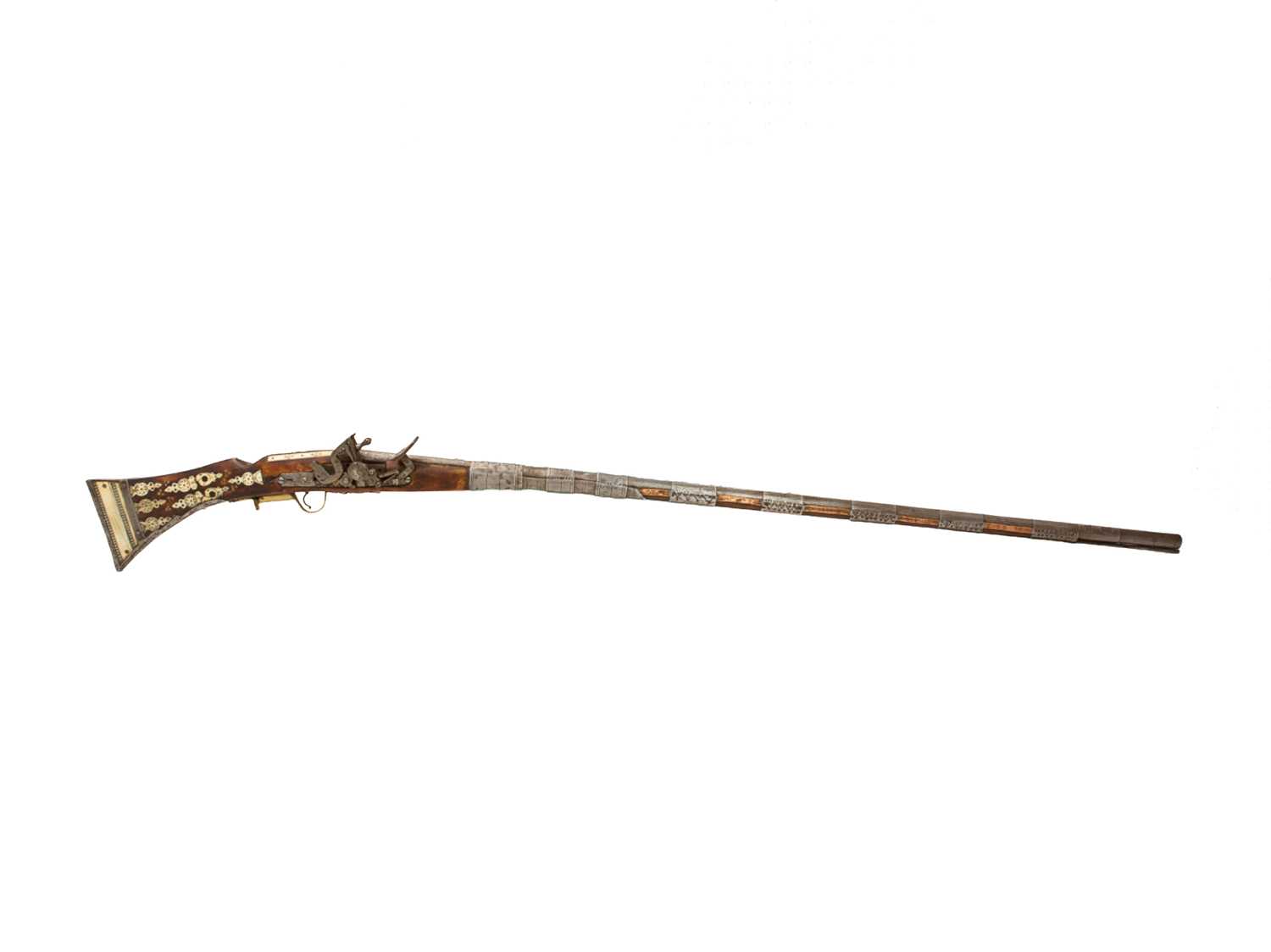 Lot 280 - A Turkish Ottoman Miquelet flintlock musket.
