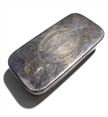 Lot 2437 - An SS Nieuw Amsterdam silver plated tobacco...