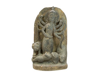 Lot 665 - A Nepalese carved wood sculpture of a goddess, circa 17th century.