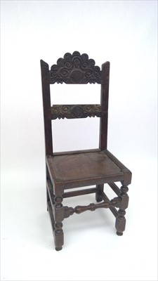 Lot 3462 - A carved oak side chair, late 17th century.