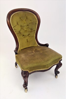 Lot 3465 - A Victorian mahogany lady's salon chair.