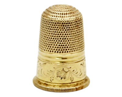 Lot 149 - An early 20th-century, high-purity gold (tests 18k) thimble.