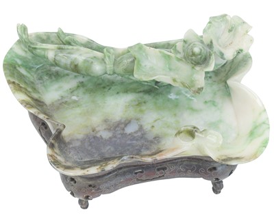Lot 502 - A Chinese jadeite brush washer.