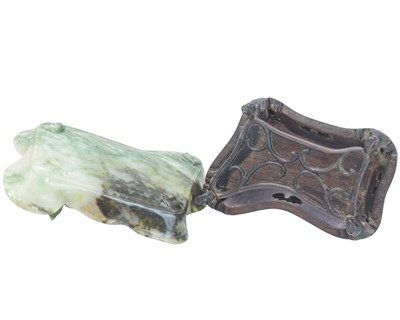 Lot 502 - A Chinese jadeite brush washer.