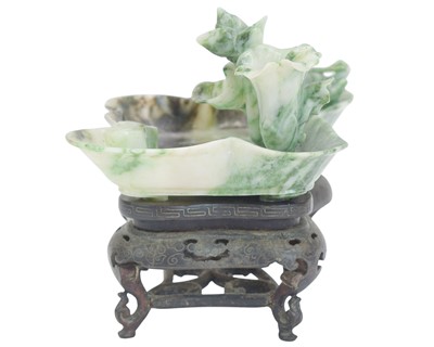 Lot 502 - A Chinese jadeite brush washer.