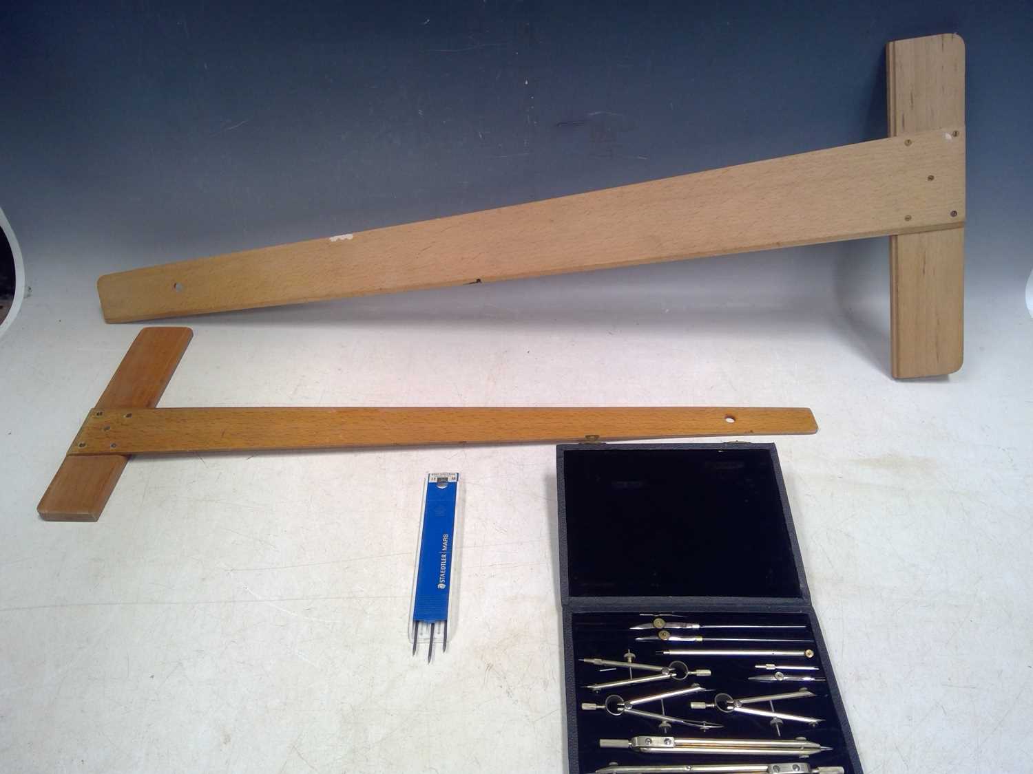 Square Drafts Lot 134 - Two Draughtsman's Squares, a Drafting Set
