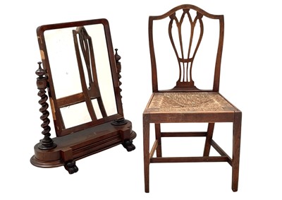 Lot 909 - An early Victorian mahogany swing toilet mirror.