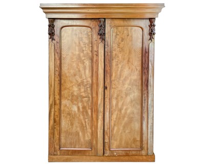 Lot 905 - A Victorian mahogany double wardrobe.