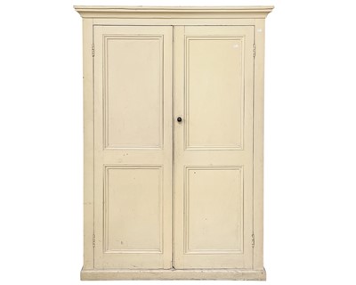 Lot 855 - A late Victorian painted pine cupboard.