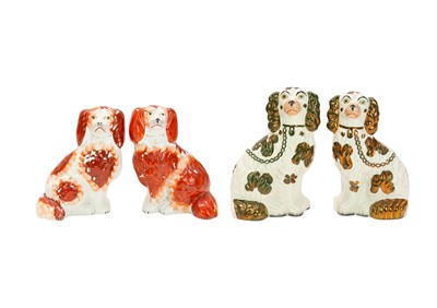 Lot 449 - Two pairs of Staffordshire dogs.