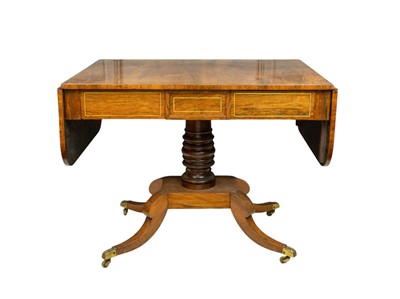 Lot 888 - A Regency rosewood and brass strung sofa table.