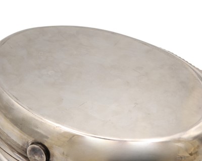 Lot 61 - An impressive and heavy modern silver meat warming platter by E H Parkin & Co.