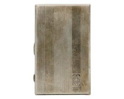 Lot 62 - A George V silver engine turned cigarette case.