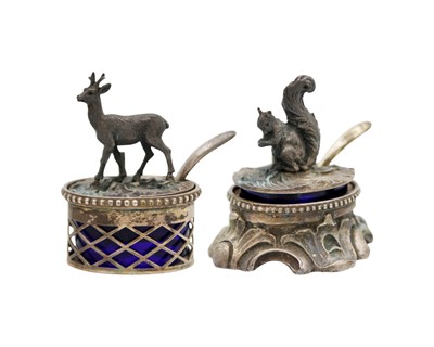 Lot 132 - Two Italian .800 silver figural salts.