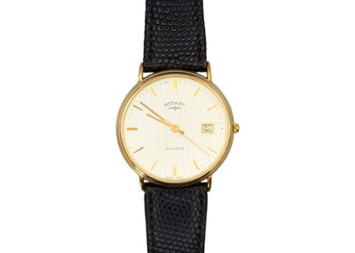 Lot 208 - ROTARY - A 9k quartz gentleman's dress wristwatch.