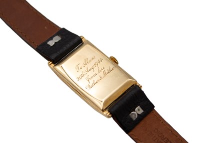 Lot 230 - CRUSADER - A 9k Art Deco tank cased gentleman's manual wind wristwatch.