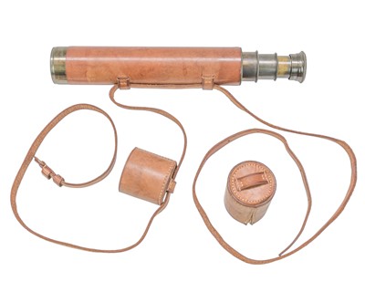Lot 278 - A Broadhurst Clarkson & Co three draw brass 'Signal' telescope.